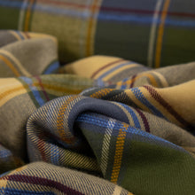 Load image into Gallery viewer, Brushed Cotton Plaid Deadstock - Lemon, Moss & Blue