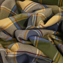 Load image into Gallery viewer, Brushed Cotton Plaid Deadstock - Lemon, Moss & Blue