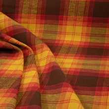 Load image into Gallery viewer, Brushed Cotton Plaid Deadstock - Ochre, Cerise & Choc