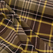 Load image into Gallery viewer, Brushed Plaid Cotton Deadstock - Choc, Khaki & Buttercup