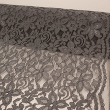 Load image into Gallery viewer, Cotton Nylon Fine Corded Lace Deadstock - Charcoal Floral