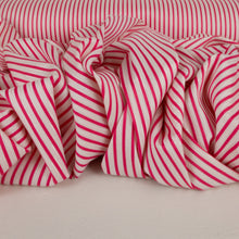 Load image into Gallery viewer, Cotton Jacquard Mini Candy Stripe Shirting Deadstock - Deep Pink & White