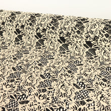 Load image into Gallery viewer, Floral Stretch Lace Deadstock - Ivory & Black
