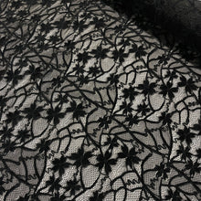 Load image into Gallery viewer, Floral Velvet Stretch Lace - Black (Last Chance)