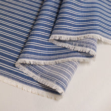 Load image into Gallery viewer, 100% Linen Pre-Washed - Lexington Cornflower with White Double Stripe