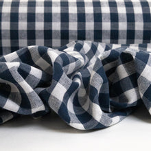 Load image into Gallery viewer, Linen Cotton Gingham - White & Navy
