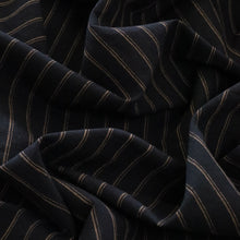 Load image into Gallery viewer, Linen Cotton Double Pinstripe - Black