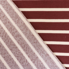Load image into Gallery viewer, Striped Loop Back Sweatshirt - Mulberry & White