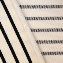 Load image into Gallery viewer, Striped Loop Back Sweatshirt - White/Black