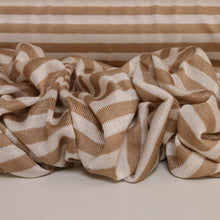 Load image into Gallery viewer, Modal Cupro Stripe Knit Deadstock - Latte & White