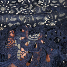 Load image into Gallery viewer, Embroidered Lace Designer End – Nicola Navy Blue (Sold Out)