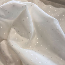 Load image into Gallery viewer, Dobby Spot Viscose Satin - White