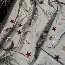 Load image into Gallery viewer, Pegasus Starburst Moon Mesh Deadstock- Black