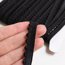 Load image into Gallery viewer, Picot Edge Black Elastic 11mm - by the metre