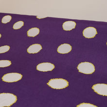Load image into Gallery viewer, Printed Spot Viscose Crepe - Purple and Citrus