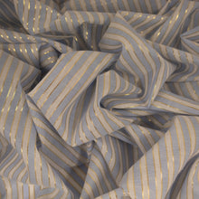 Load image into Gallery viewer, Cotton Linen Lurex Stripe Shirting Deadstock - Sky