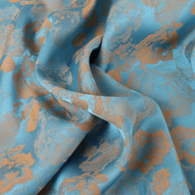Load image into Gallery viewer, Bohemian Two-Tone Jacquard Satin – Sky Blue & Peach