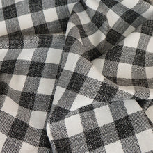 Load image into Gallery viewer, Viscose Woven Check Designer End - Lila Black and White