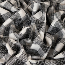 Load image into Gallery viewer, Viscose Woven Check Designer End - Lila Black and White