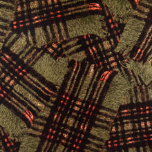 Load image into Gallery viewer, Check Scarf Crepe de Chine Print Deadstock - Khaki