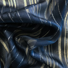 Load image into Gallery viewer, Silk Lurex Stripe Deadstock - Midnight Blue