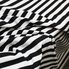 Load image into Gallery viewer, Cotton Spandex Mini Stripe - Black/White