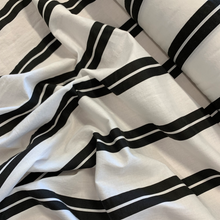 Load image into Gallery viewer, Macy Washed Cotton Stripe Print Deadstock - Black/White