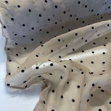 Load image into Gallery viewer, Japanese Polka Dot Crinkle Chiffon - Beige