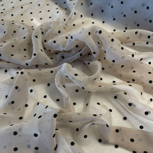 Load image into Gallery viewer, Japanese Polka Dot Crinkle Chiffon - Beige