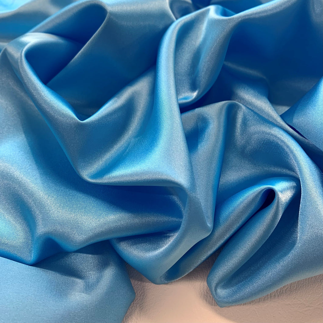 Lightweight Polyester Satin - Azure