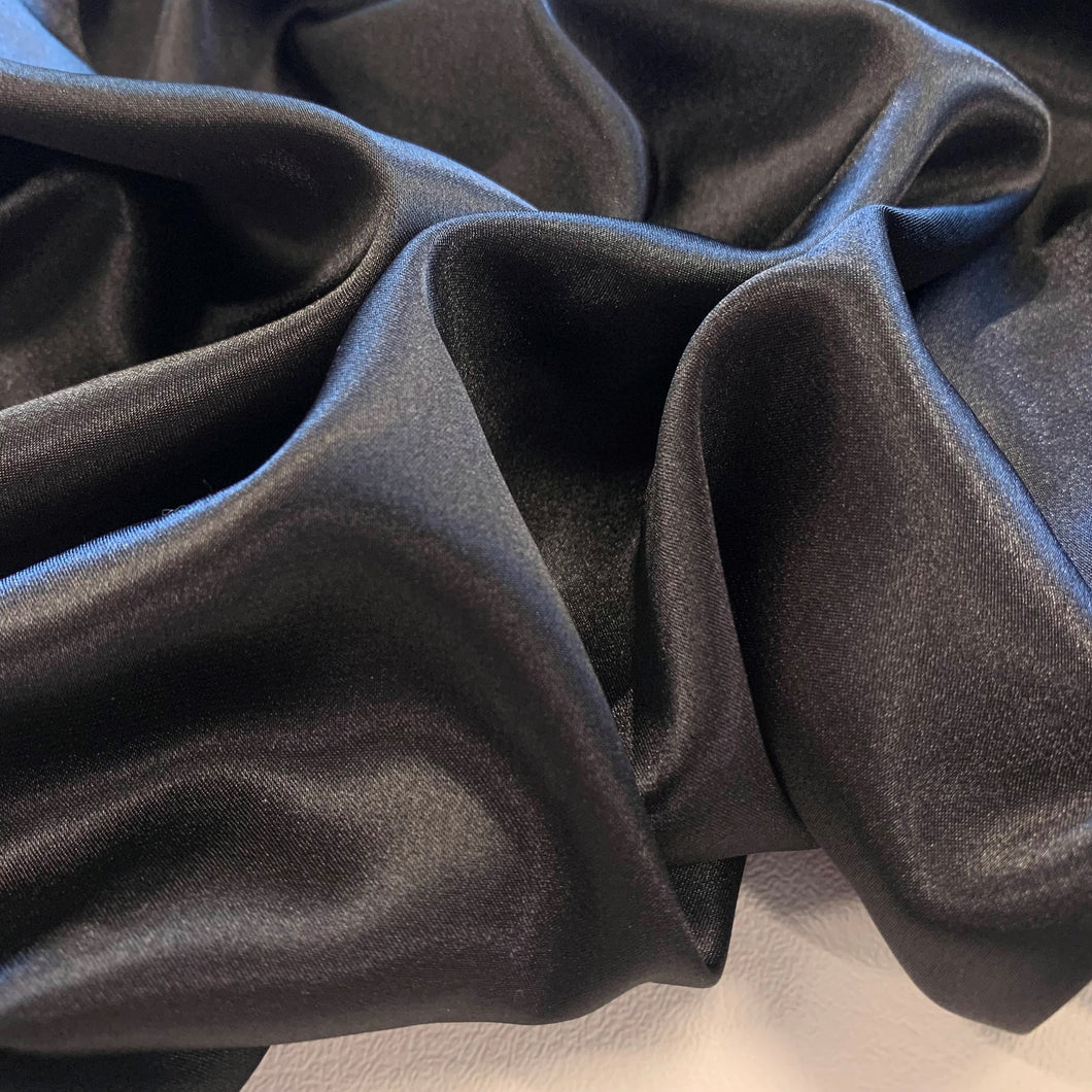 Lightweight Polyester Satin - Black