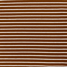 Load image into Gallery viewer, Cotton Spandex Striped Rib - Ginger &amp; White
