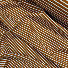 Load image into Gallery viewer, Cotton Spandex Striped Rib - Ginger &amp; White
