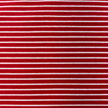 Load image into Gallery viewer, Cotton Spandex Striped Rib - Red &amp; White
