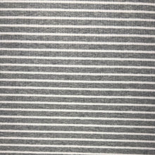 Load image into Gallery viewer, Cotton Spandex Striped Rib - Silver Marle &amp; White
