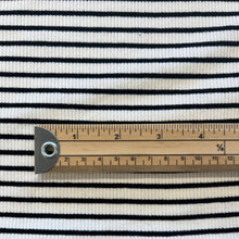 Load image into Gallery viewer, Cotton Spandex Striped Rib - White &amp; Black
