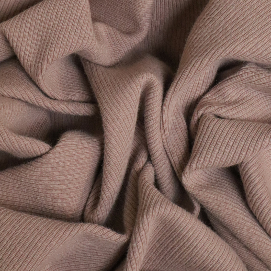 250gsm Cotton Spandex Rib - Mushroom
