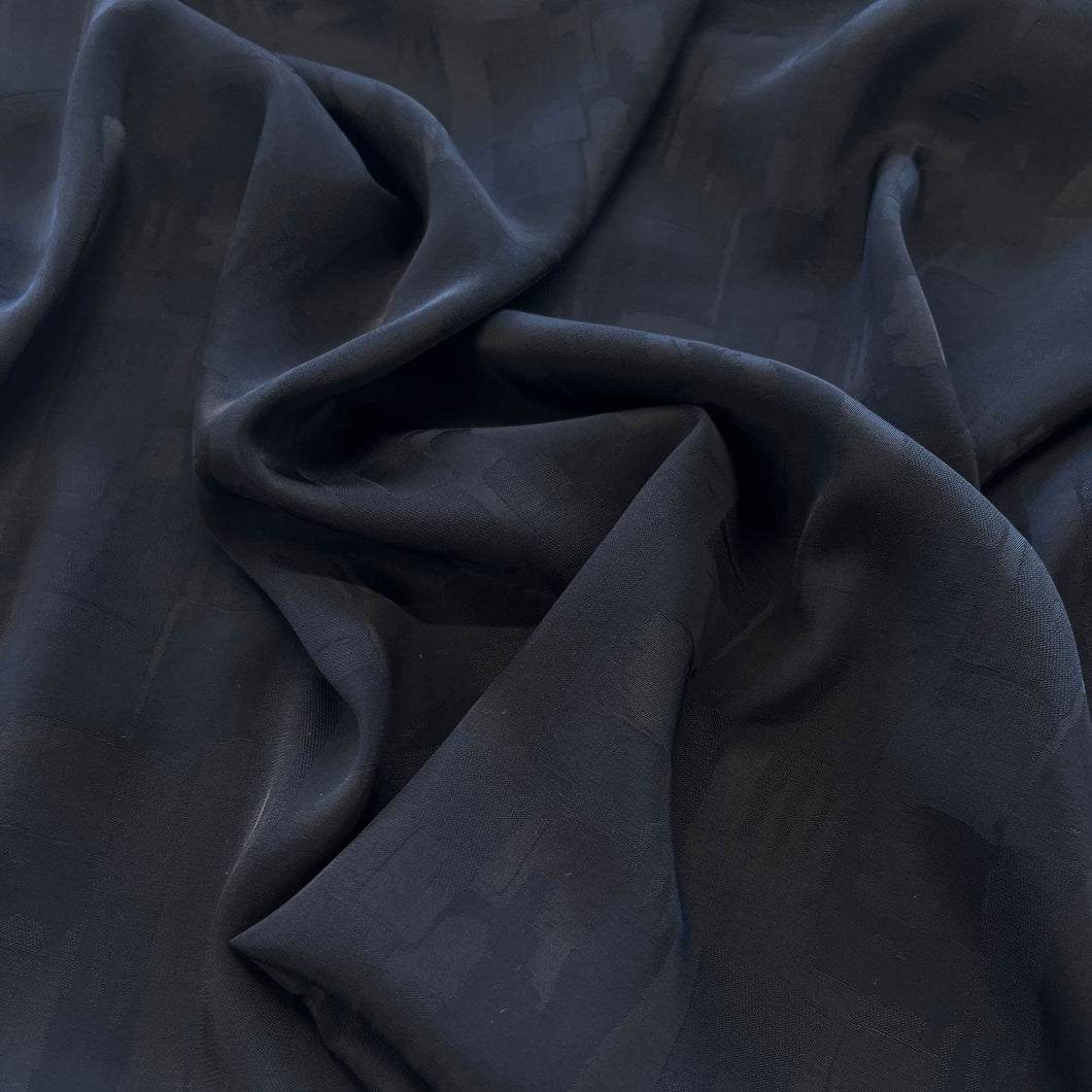 Abstract Jacquard Satin - Black