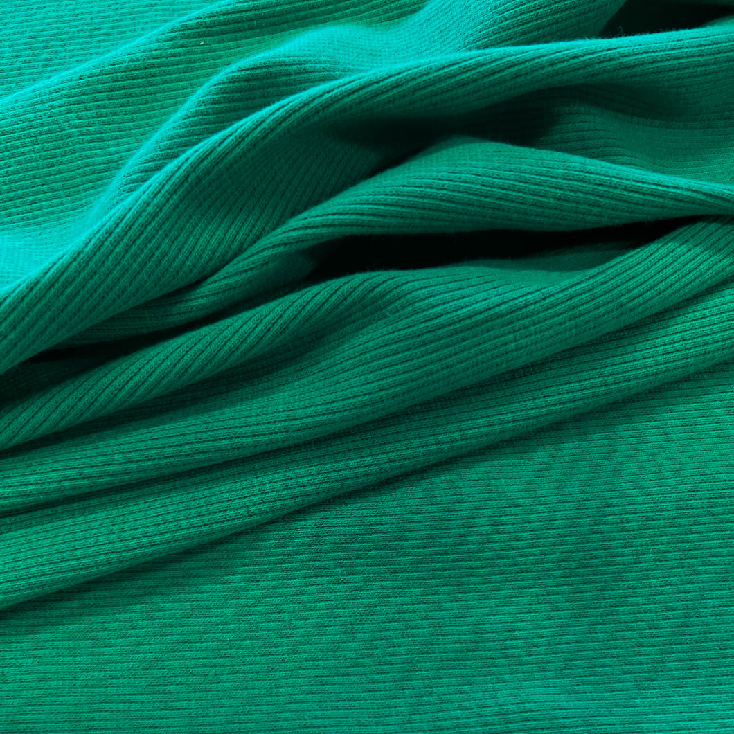 Cotton Elastane 2x2 Ribbing - Emerald (Restocking Soon)