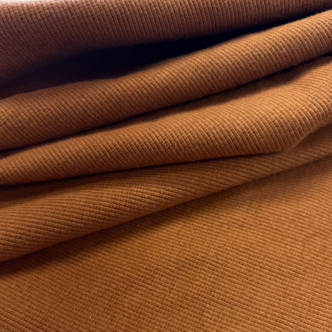 Cotton Elastane 2x2 Ribbing - Gingerbread