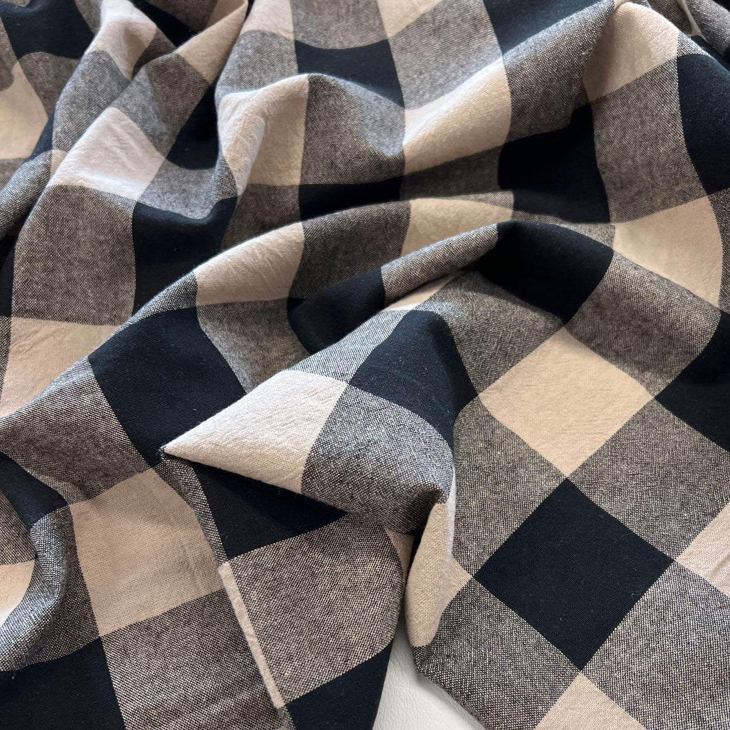 Big Scale Yarn Dyed Gingham Cotton - Black