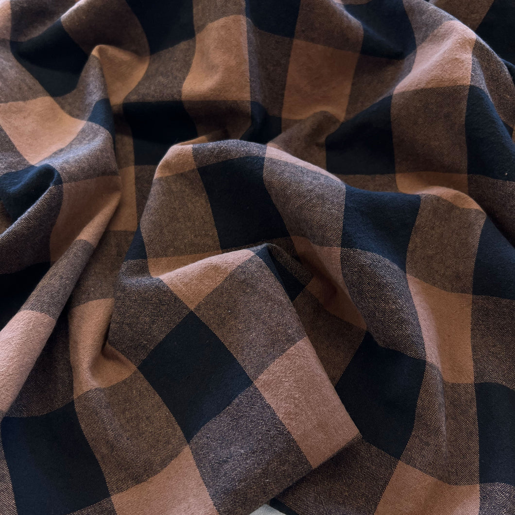 Big Scale Yarn Dyed Gingham Cotton - Nutmeg