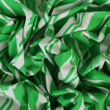 Load image into Gallery viewer, Bold Stripe Floral Poplin Print Deadstock - Bright Green
