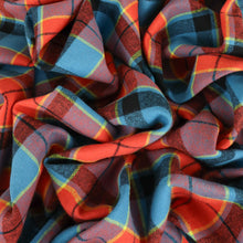 Load image into Gallery viewer, Brushed Cotton Plaid Deadstock - Blue &amp; Orange Plaid

