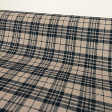 Load image into Gallery viewer, Brushed Cotton Plaid Deadstock - Mushroom &amp; Dark Navy
