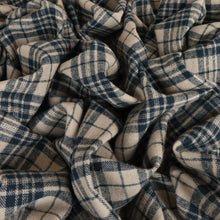 Load image into Gallery viewer, Brushed Cotton Plaid Deadstock - Mushroom &amp; Dark Navy
