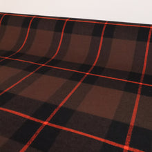 Load image into Gallery viewer, Brushed Plaid Cotton Deadstock - Choc, Black &amp; Orange
