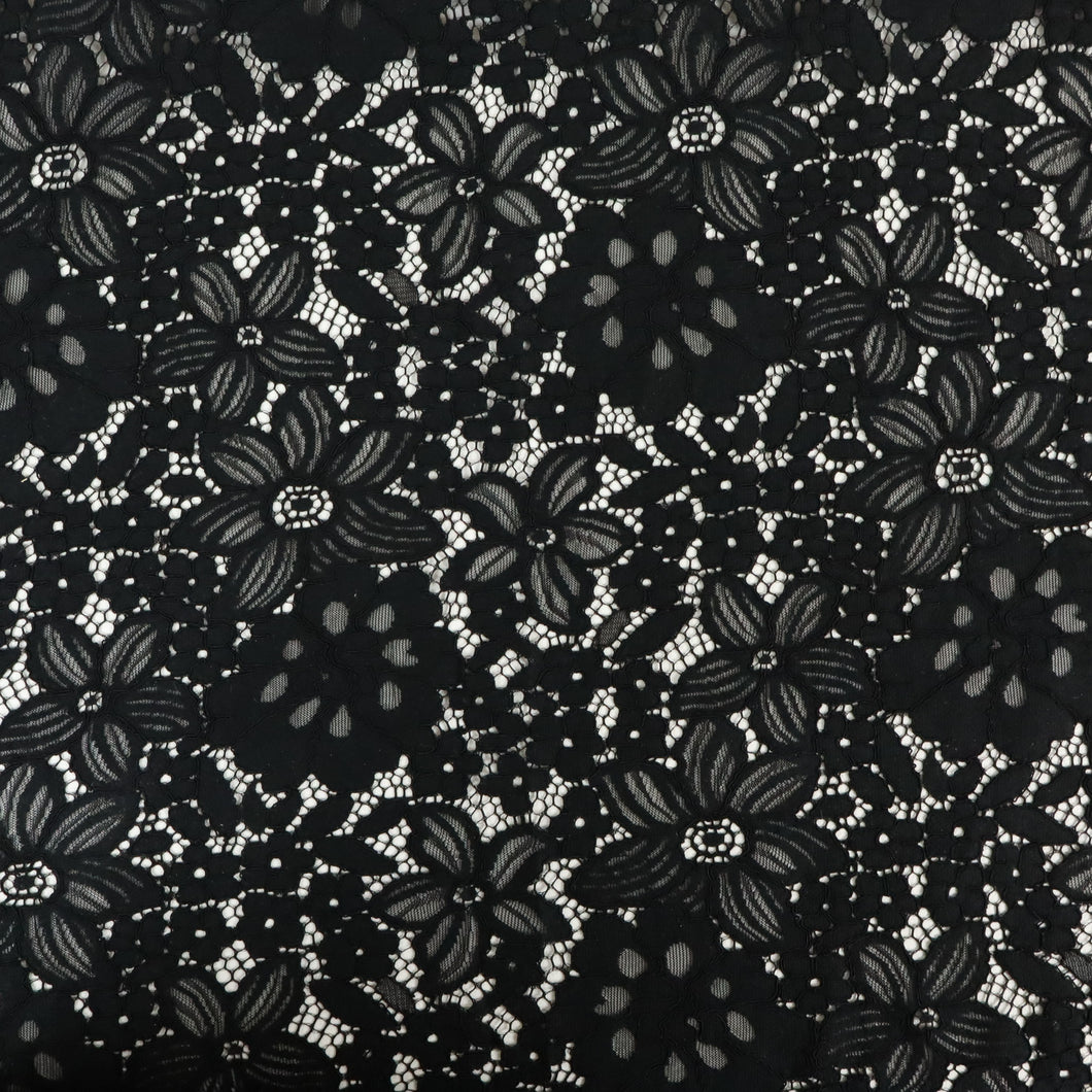 Chelsea Embroidered Lace Designer End – Black