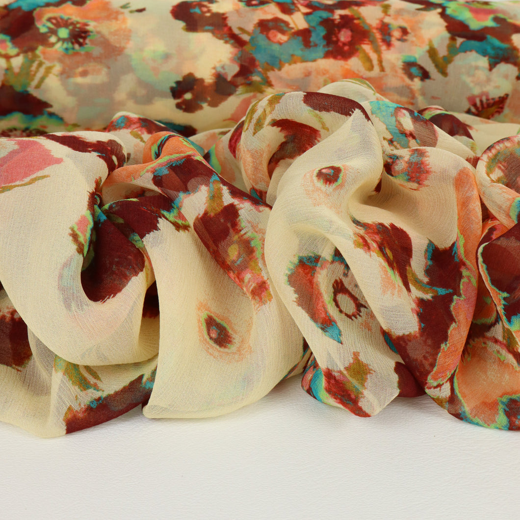 Coney Silk Yoryu Print Designer End – Abstract Floral