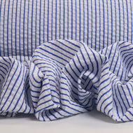 Cotton Lurex Seersucker Stripe Deadstock - Blue